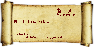 Mill Leonetta névjegykártya