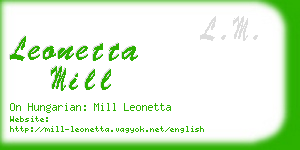 leonetta mill business card
